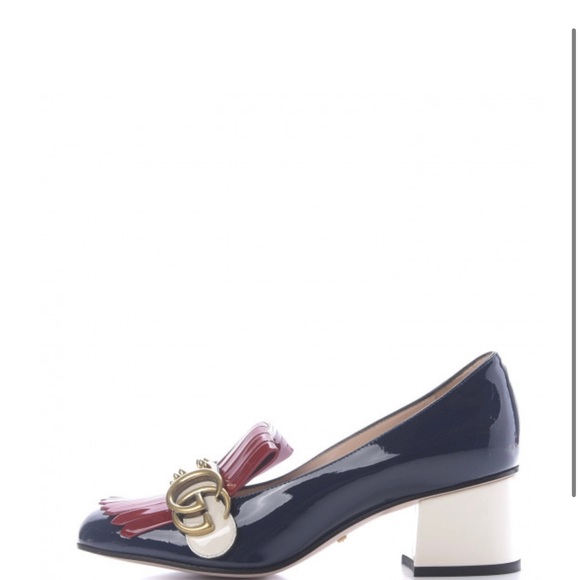 Studded Patent Gucci Marmont Pumps/Loafers - Picture 8 of 16